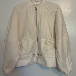 Athleta x Alicia Keys Enlighten Up Linen Bomber | White | Size XXS Women